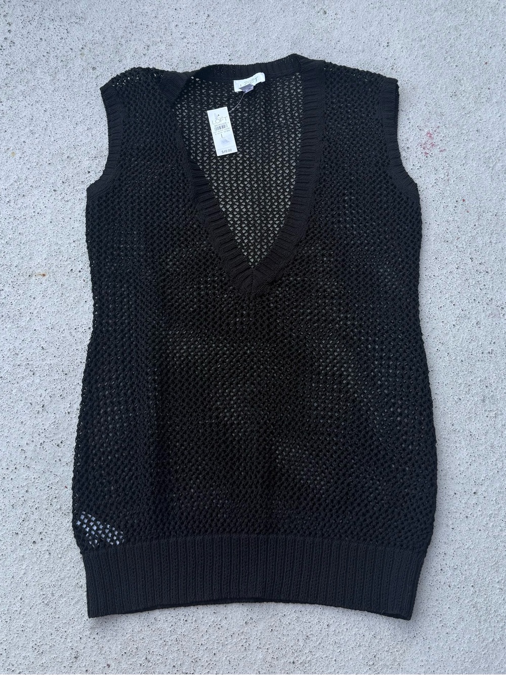 LOFT Black Knit Swim Coverup